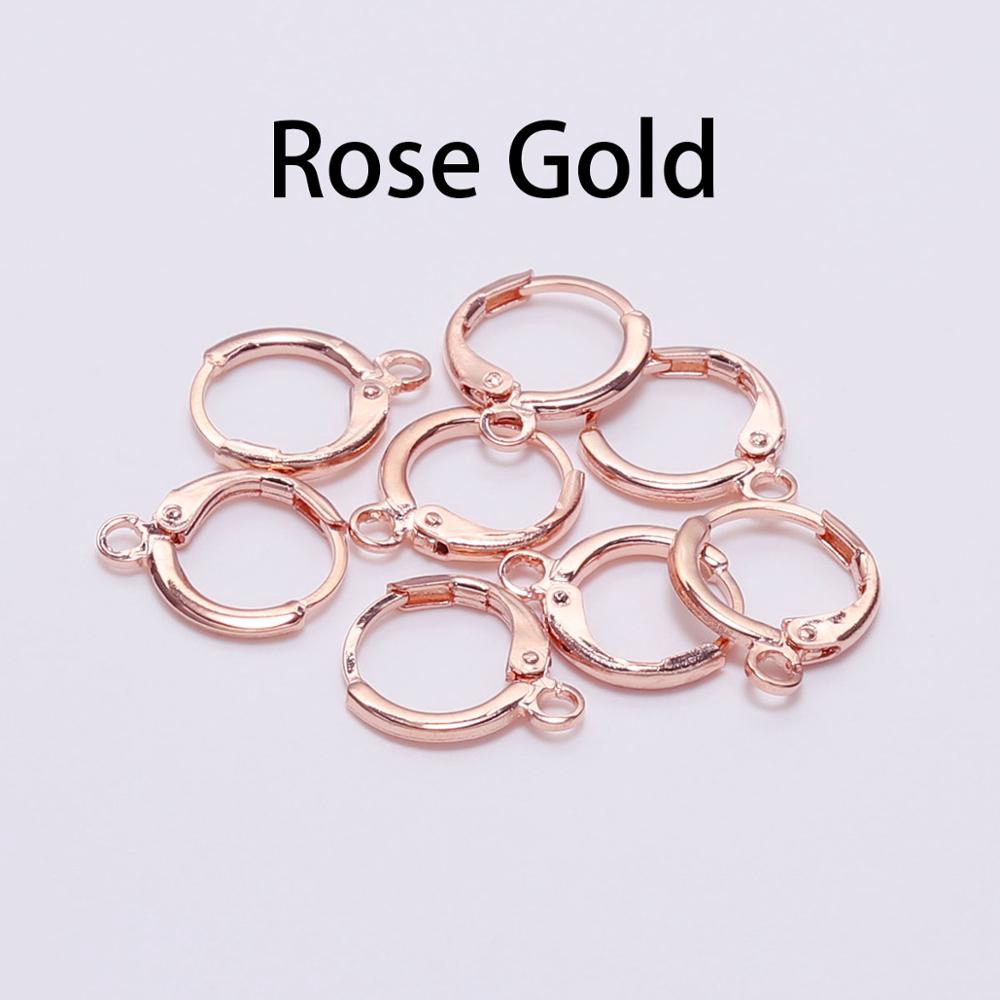 20 Pcs / Lot Kait Anting Hoops Ukuran 14x12mm Warna Emas Perak Untuk Membuat Perhiasan