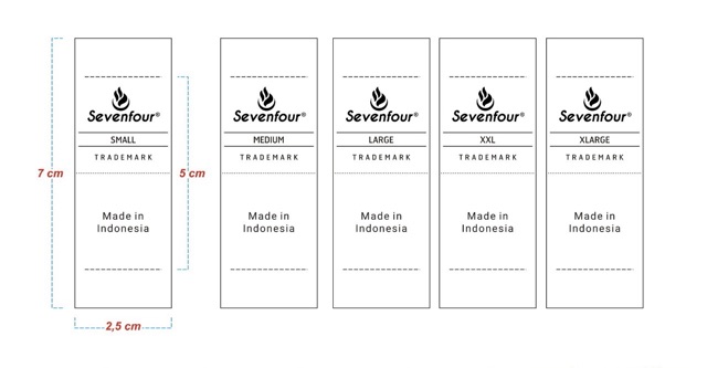 Washing Care label/ saten biasa / nilon / size S M L XL