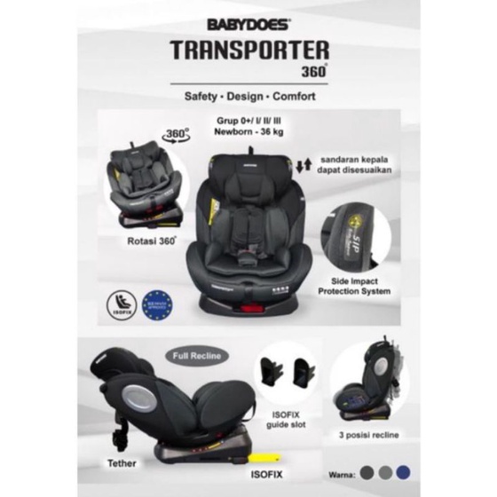 CAR SEAT BABY DOES CH WW 8738 SN 360° / Transporter 360