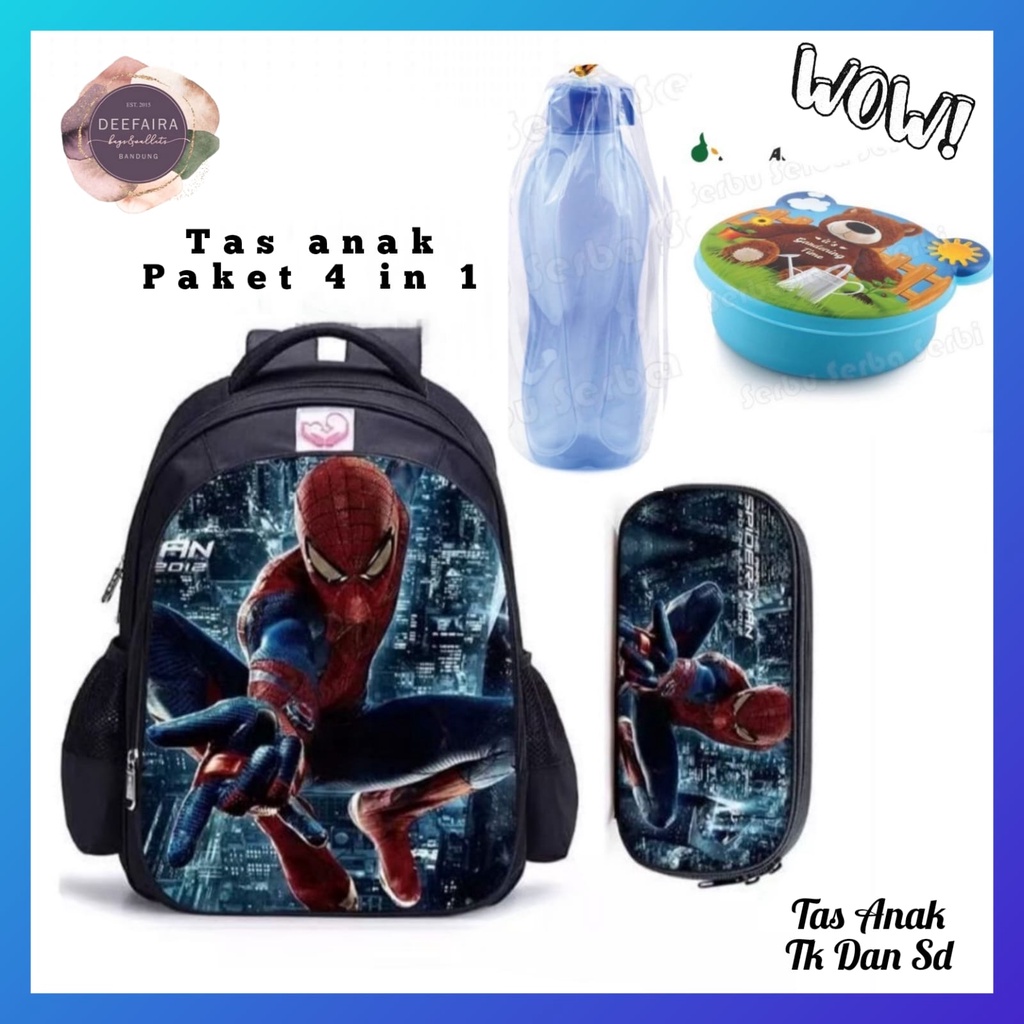 Tas Ransel Sekolah Anak Laki Laki Model Her0 Spder XC1 4 In 1 Tas Anak Tk Sd
