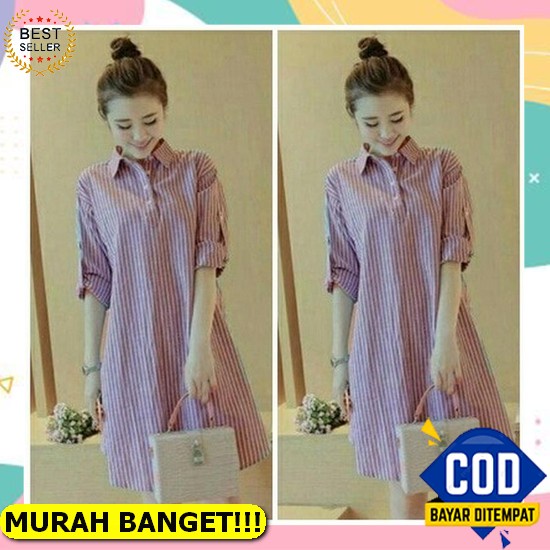 Javania Dress Loose Jumbo Bahan Katun Linen Motif Import Kualitas Premium - Long Dress Longgar Overs