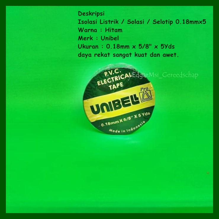 

Isolasi Listrik / Solasi / Selotip 0.18mmx5