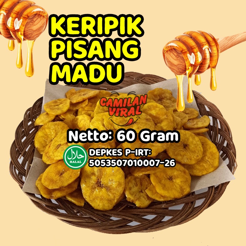 

☑️ (HALAL - IZIN DINKES PIRT - 60 GRAM) KKERIPIK PISANG MADU - KERIPIK PISANG - BANANA CHIPS - PISANG COKLAT - CEMILAN - CEMILAN KILOAN - PAKET USAHA - CAMILAN KILOAN - SNACK VIRAL - CEMILAN VIRAL BY CAMILAN VIRAL