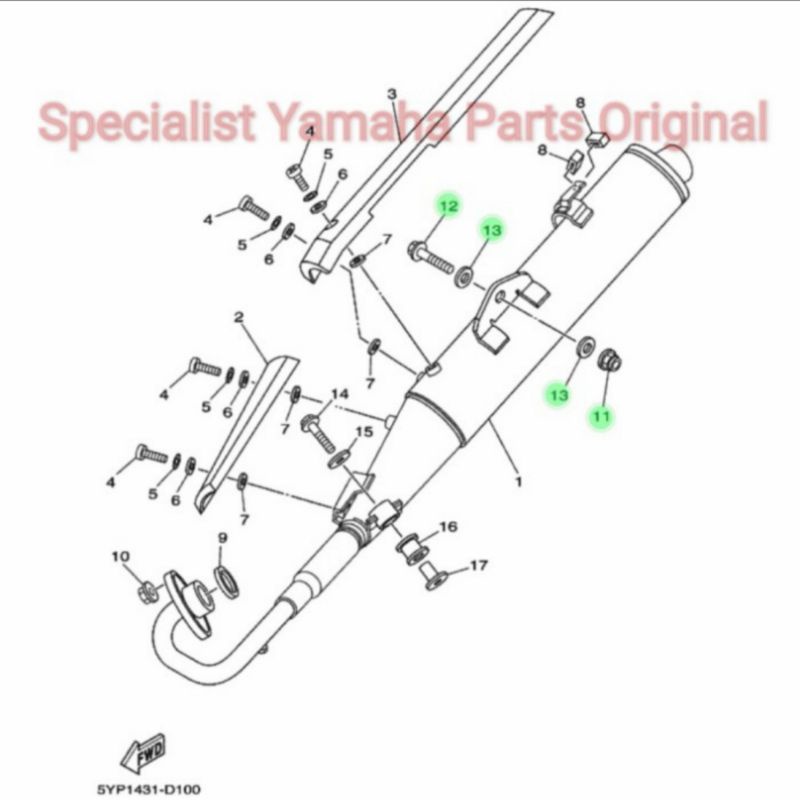 Baut + Ring + Mur Dudukan Knalpot Old Jupiter MX Yamaha Original YGP