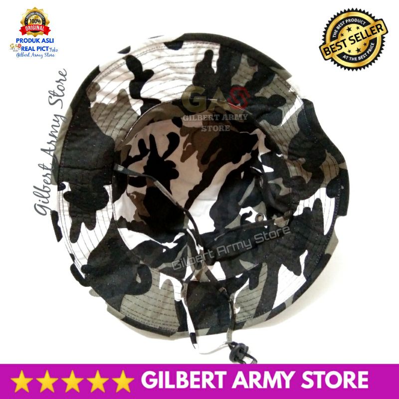 Topi Rimba Loreng BB Salju Putih Bisa Dipakai Bolak Balik Gilbert Army Store