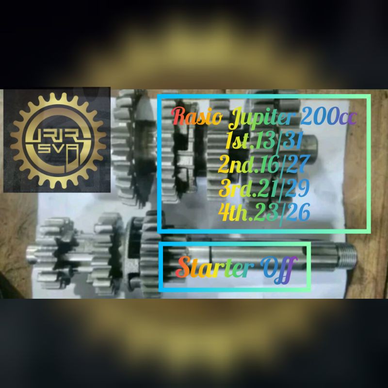 Gigi Rasio Gear Ratio Gir Rasio Yamaha Jupiter Z Vega R New/Old Cripton 200cc Race 1st.13/31, 2nd.16