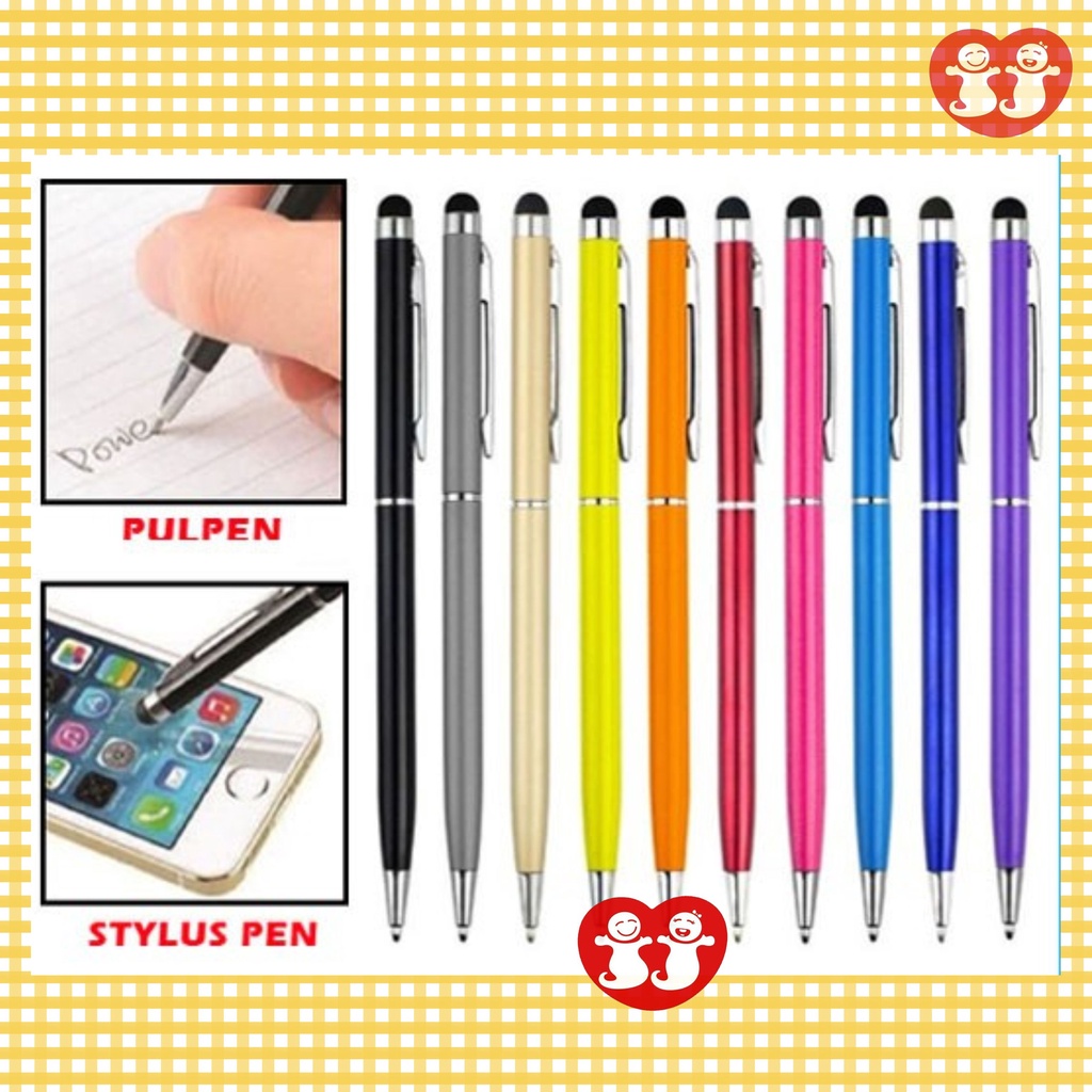 Stylus + Pen 2IN1 Ballpoint Pulpen Smartphone Hp Touch Pena Sensitive