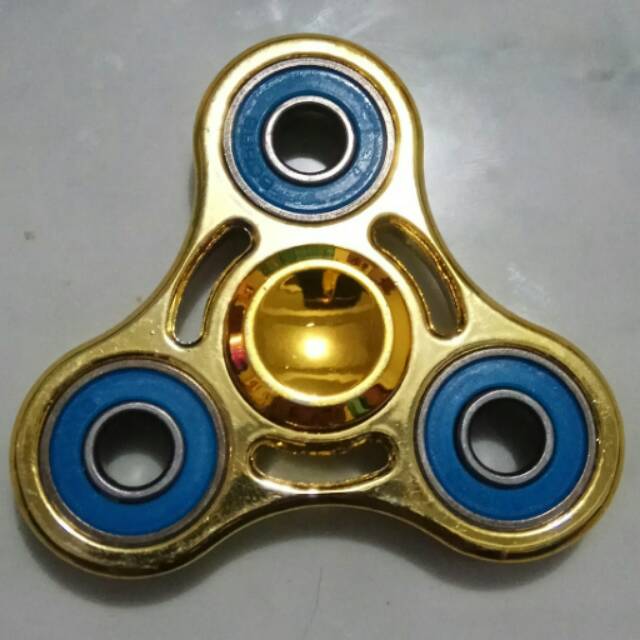 Fidget Spinner Biru Emas