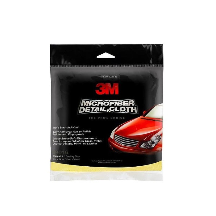 3M 39016 Microfiber Detail Cloth - Lap Pembersih Mobil - 1 Each - Kuning