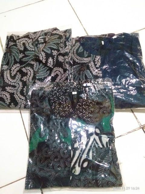 Batik Keluarga - Batik Couple Keluarga Muslim Sogan Family Ayah Ibu Anak Batik Set Family
