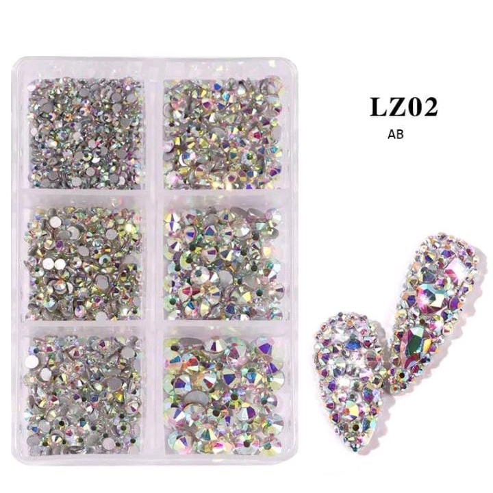 6 GRID NAIL CRYSTAL RHINESTONE SWAROVSKI SQUARE ROUND NAIL / KUKU /NAIL ART