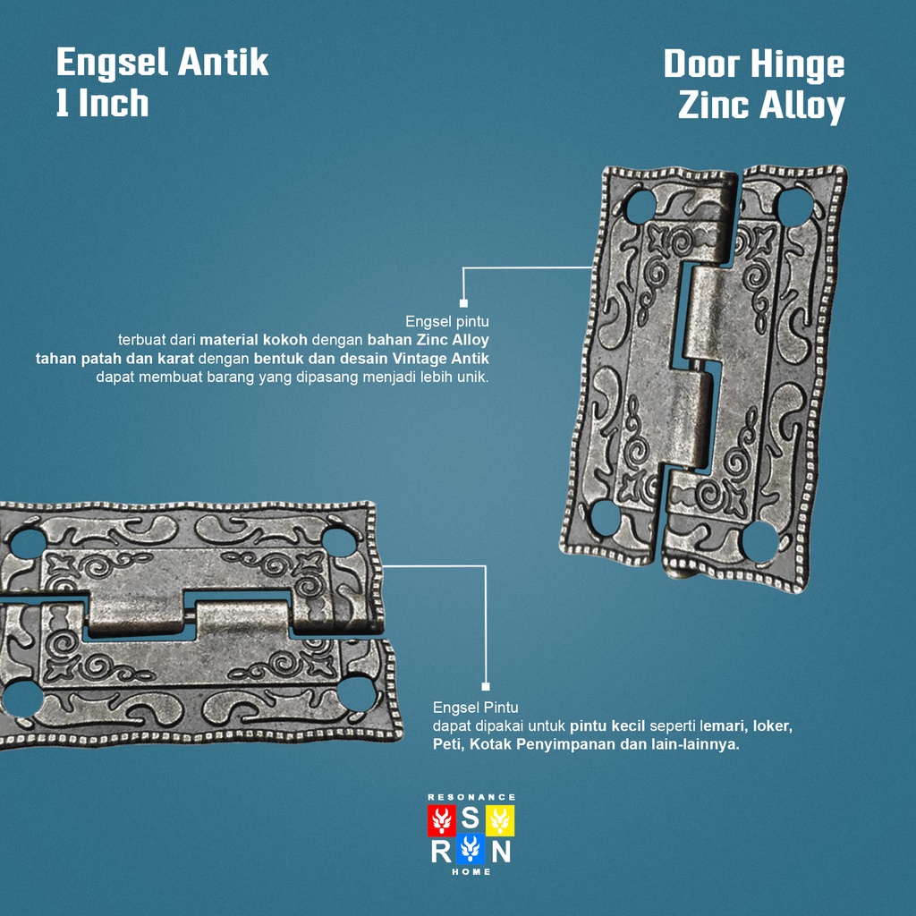 Engsel Mini Antik Kotak Kayu Vintage 26MM  (pcs) / Door Hinge Resonance Home