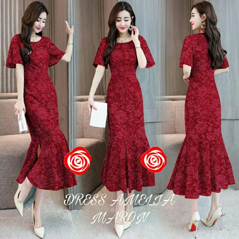 Dress Kondangan Pesta Brukat Amelia