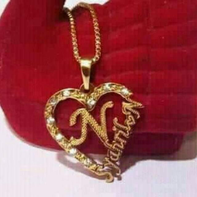Kalung nama lapis emas 24 karat