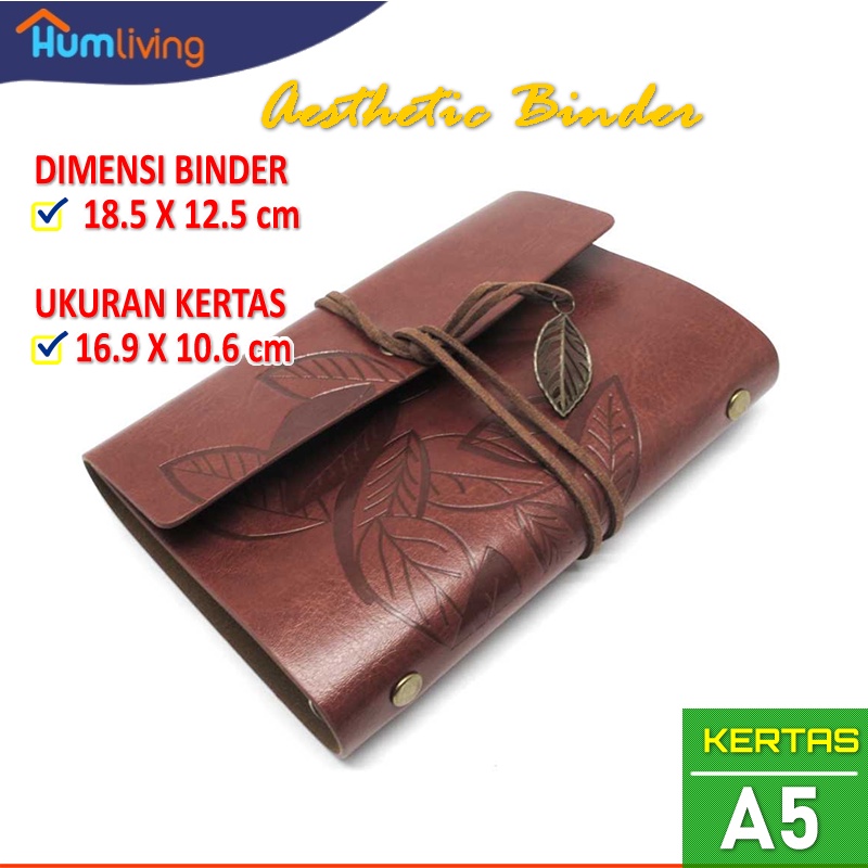 

Buku Binder/Catatan Kuliah/Kantor A5, Kulit Retro Leaf, Estetik Aesthetic Unik Murah Kertas A5 Elegant Berkelas
