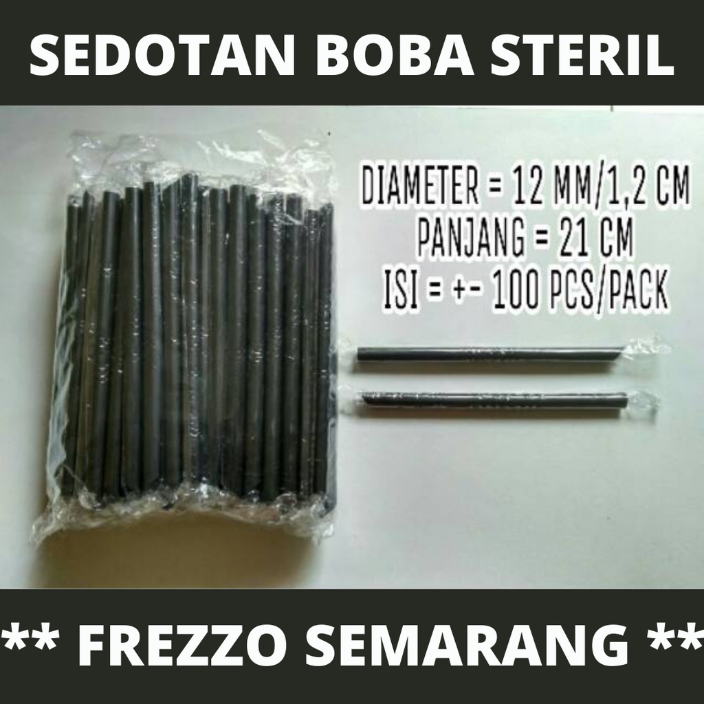 SEDOTAN BOBA STERIL ISI 100 Pcs | Sedotan Boba 12 mm | Sedotan Paling Besar | Sedotan Bubble | Sedotan Jumbo | Sedotan Lancip | Sedotan Dibungkus Plastik | Sedotan Hitam | Sedotan Gelas 22 Oz