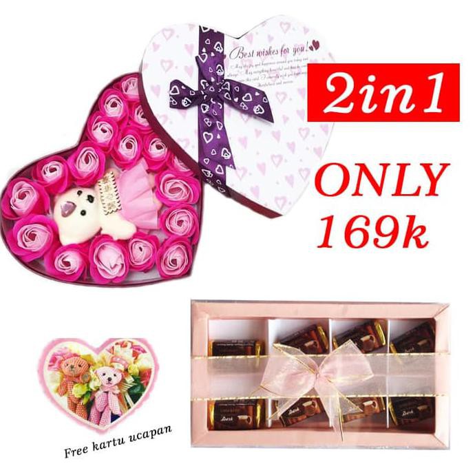 

Promo 2In1 Bunga Valentine - Coklat Valentine Murah Import Cp Bk08 - Merah