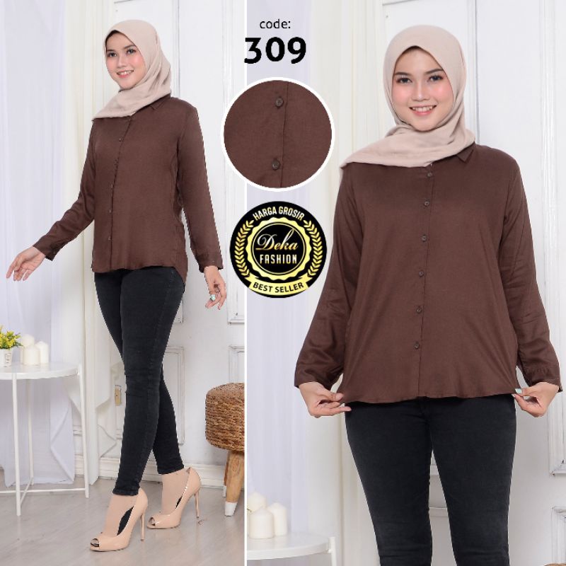 KEMEJA POLOS.KEMEJA BASIC RAYON --309-2