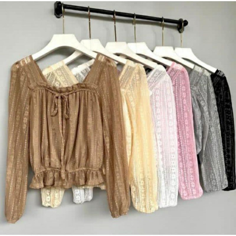 ATASAN BLOUSE/BLOUSE CROP/CROP TOP BROKAT IMPORT