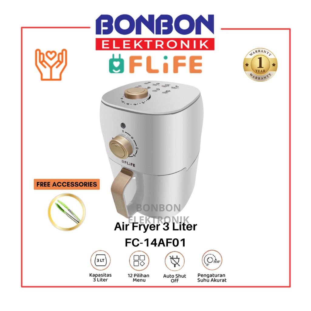 FLIFE Air fryer FC-14AF01 3 L - Mesin Penggoreng tanpa minyak 3L