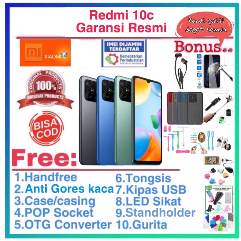 Jual Xiaomi Re   dmi 10C 4/128Gb dan Redmi 9c 4/64Gb dan 3/32Gb Garansi