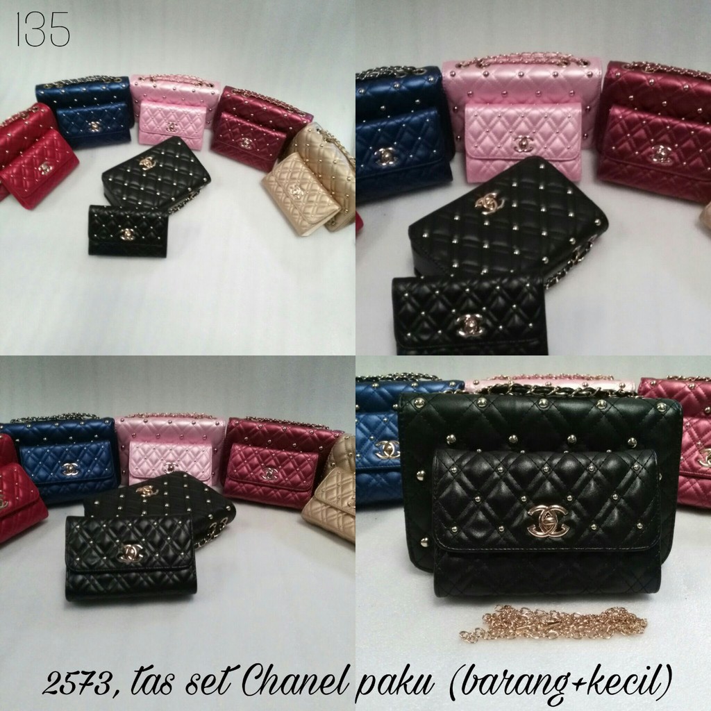 TAS 1SET chanel paku (besar + kecil) unik dan lucu 2573