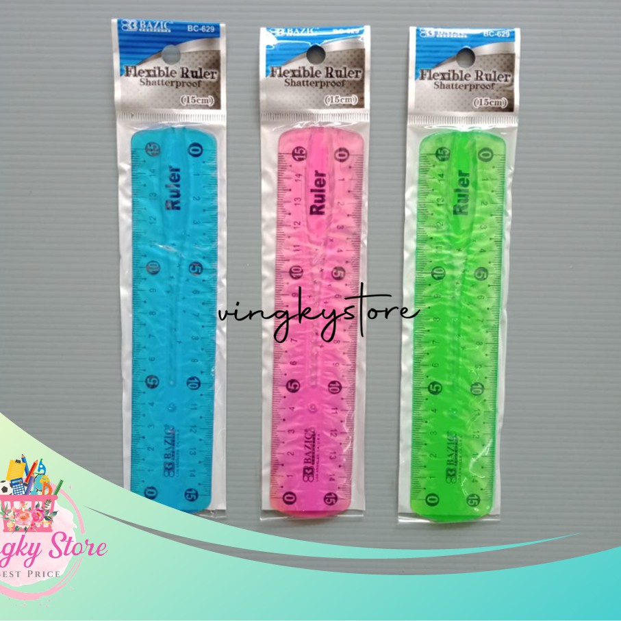 

Ruler / Penggaris Flexible Bazic 15cm
