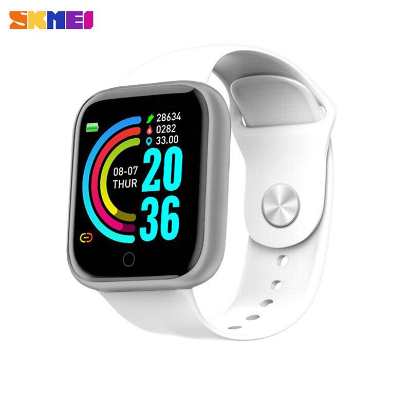 SKMEI Y68 Jam Tangan Pria Wanita Digital Smartwatch Bluetooth WATCHKITE WKOS-Putih Gray