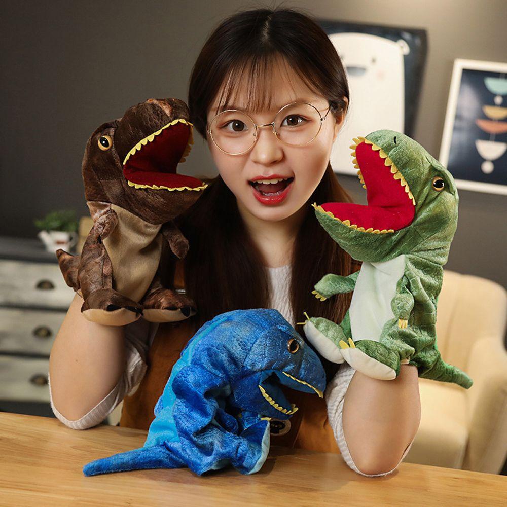 Quinton Dinosaurus Plush Tangan Wayang Lucu Pertunjukan Anak Hadiah Mainan Anak Kartun Hewan Mainan Edukasi Boneka Mainan