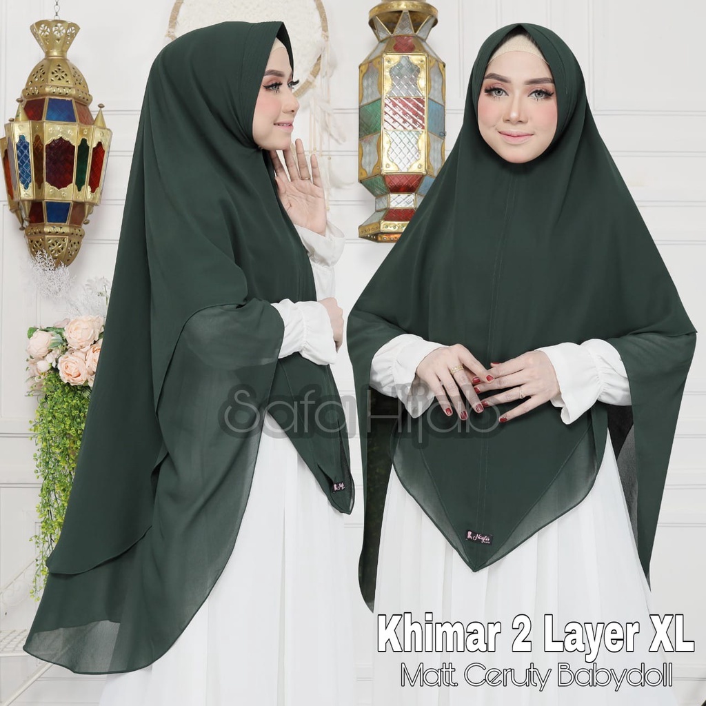 Khimar Ceruty Babydoll Jilbab khimar 2 Layer XL Ceruty Babydoll Khimar Grosir Termurah Safa Hijab