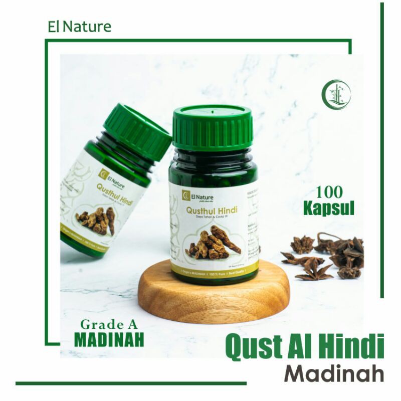 Qust Al  Hindi Original Madinah 100 Kapsul Quts Qistul Qisthul Ori Thibbun Nabawi by El Nature