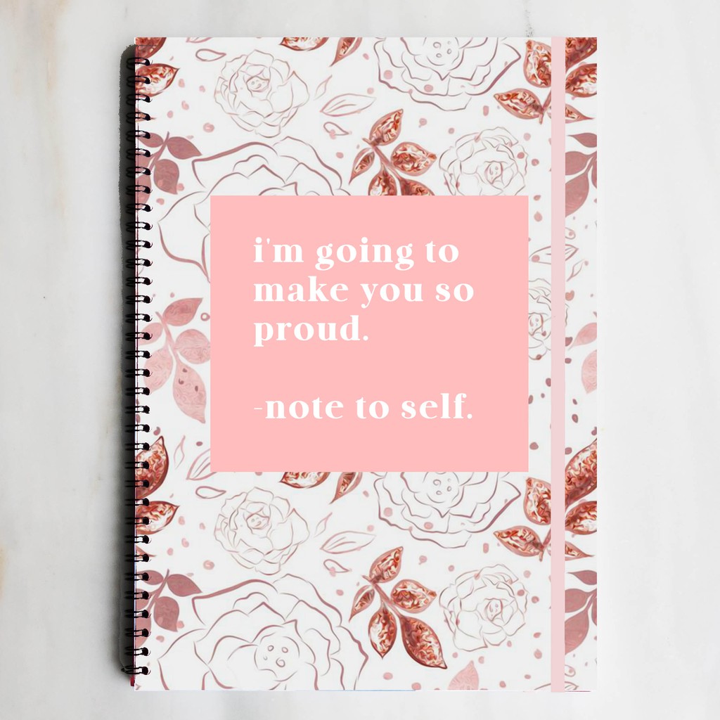 

PROUD NOTE TO SELF Quote Spiral Ruled Notebook Diary Journal Buku Tulis Catatan Sekolah Kuliah