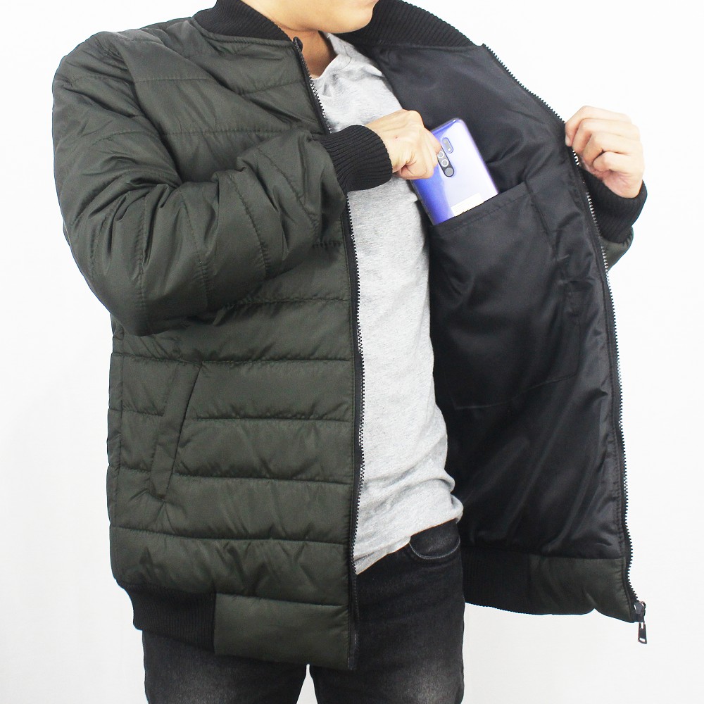 JAKET BOMBER PUFFER TEBAL PRIA - JAKET WINTER - JAKET PARASUT TEBAL - JAKET GUNUNG TEBAL PRIA ARMY