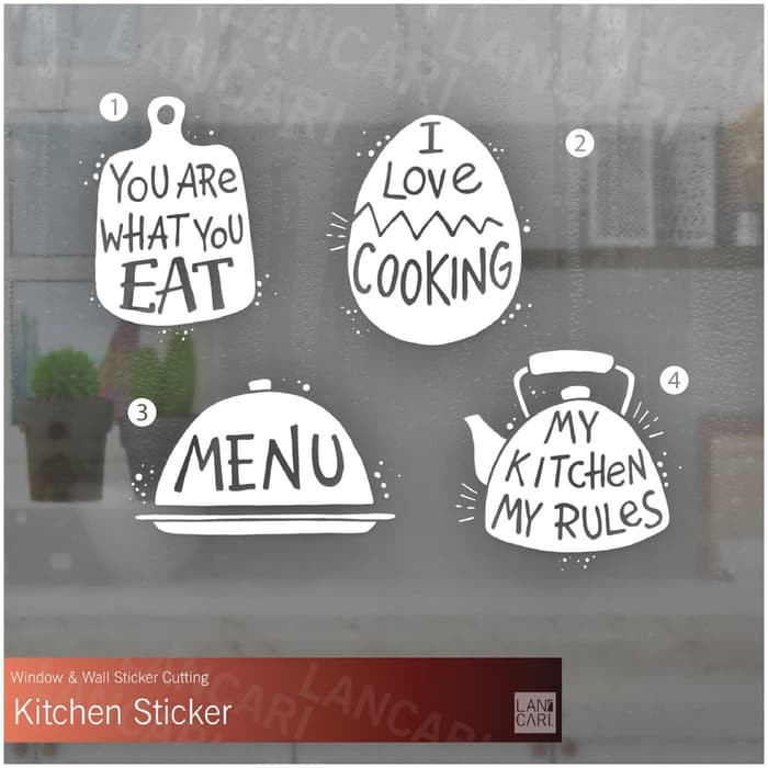 Sticker Cutting Dapur Kitchen Masak Decal Stiker Kaca Dinding Kayu