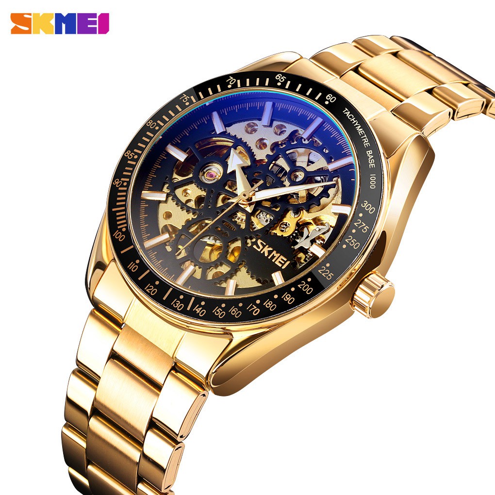 SKMEI 9194 Jam Tangan Pria Automatic Analog Tali Stainless WATCHKITE WKOS