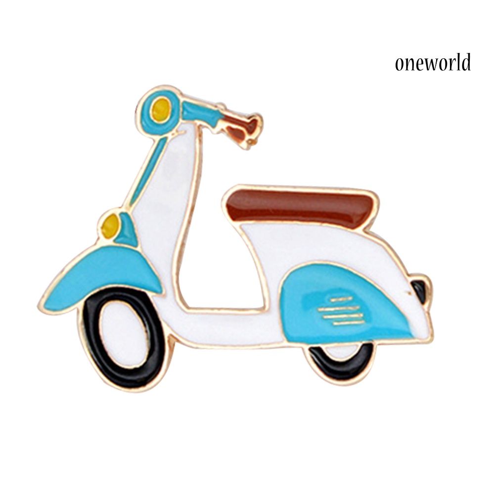 OW@ Cartoon Motorcycle Enamel Brooch Pin Unisex Denim Jacket Backpack Badge Jewelry