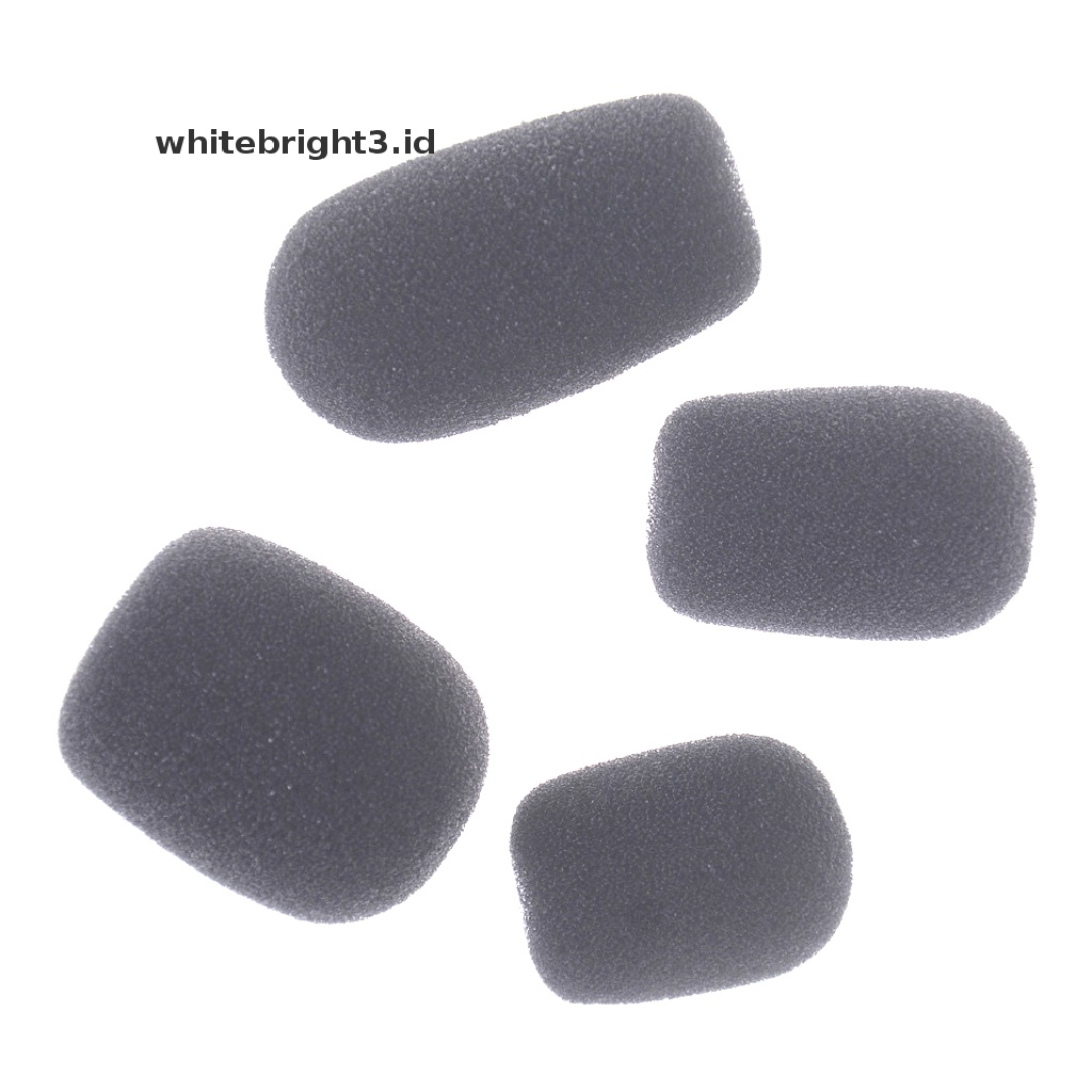 (whitebright3.id) 10pcs Busa Spons Cover Microphone / Headset Warna Hitam