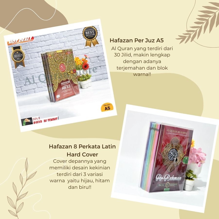 COD - Al Quran Hafalan Hafazan Perjuz Terpisah Uk.A5 (21 X 15 Cm) Sedang - Terjemahan Blok Warna Alq