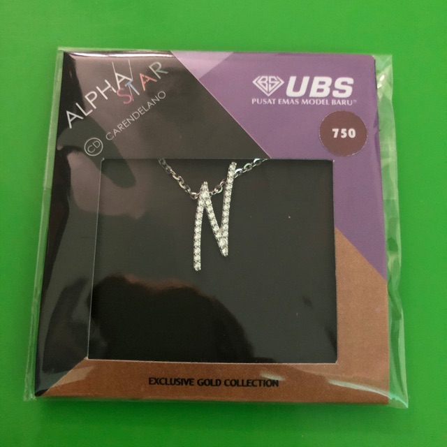 Kalung Huruf Emas Alpha Star UBS - N