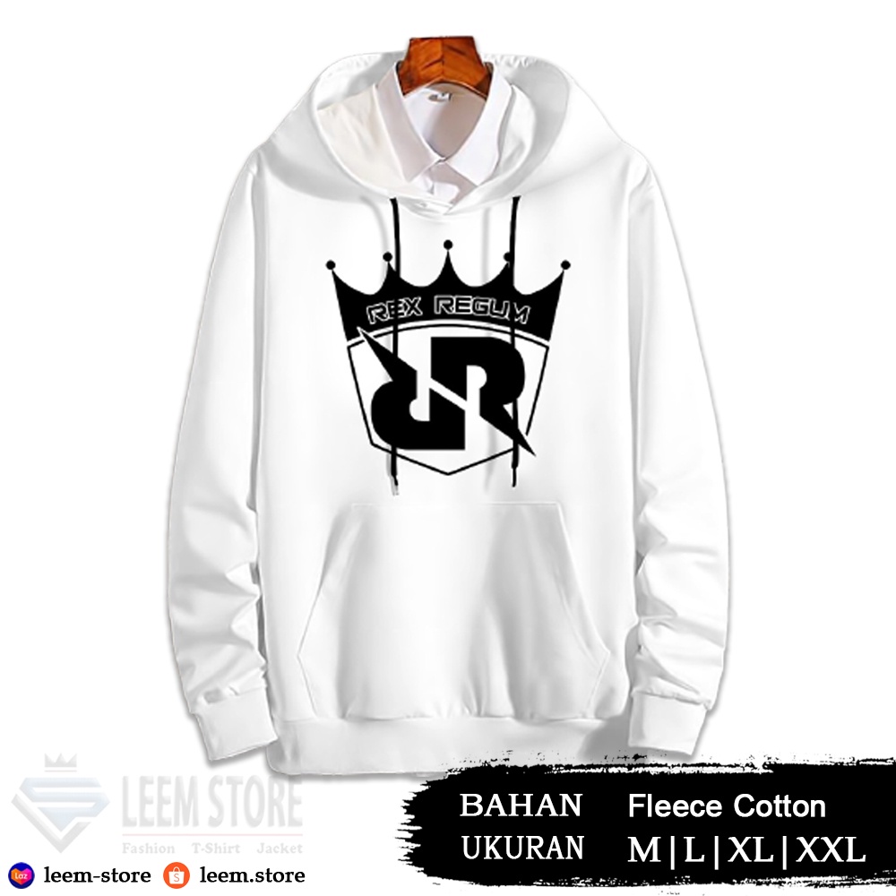 Jaket Hoodie RRQ Gaming Mobile Legends Putih / Sweater Hoodie RRQ ML FF Anak 5-12 Tahun dan Dewasa