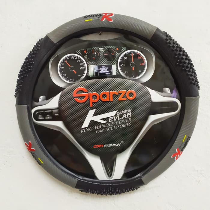 Sparzo Steering Wheel Cover Sarung Stir Carbon Kevlar