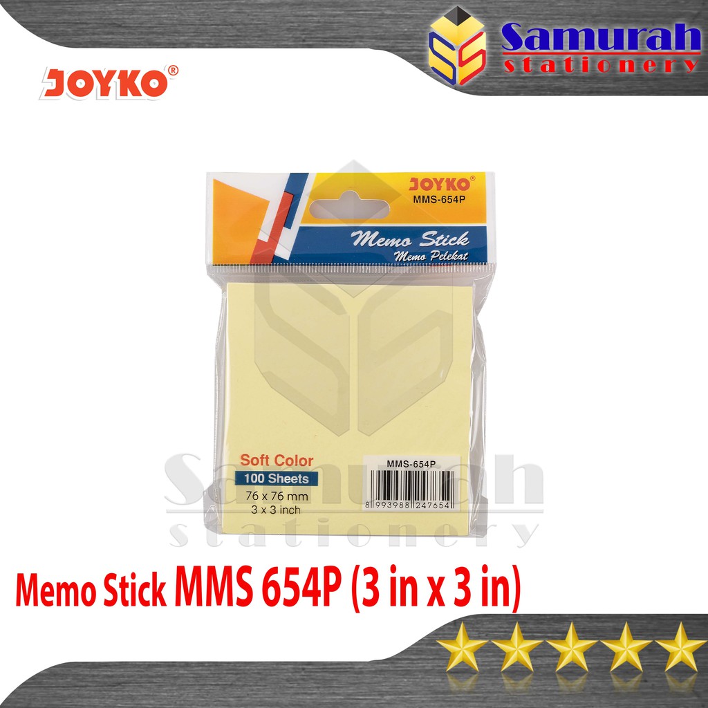 

Sticky Note Joyko MMS 654P / Memo Stick MMS-654 P / Kertas Memo Catatan / Memo Tempel Kuning