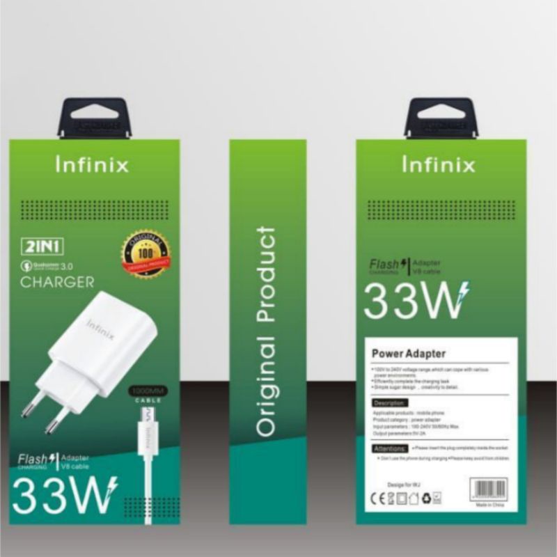 Charger Infinix Original Fast Charging 120 Watt Dan 33 Watt USB Micro Dan Type C