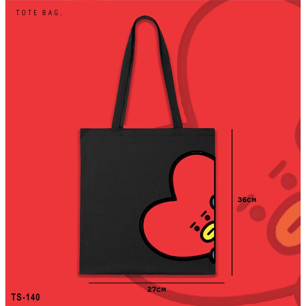 TOTE BAG WANITA / BT21 / TAS LES / KULIAH / TAS SANTAI  GAMBAR TAHAN LAMA