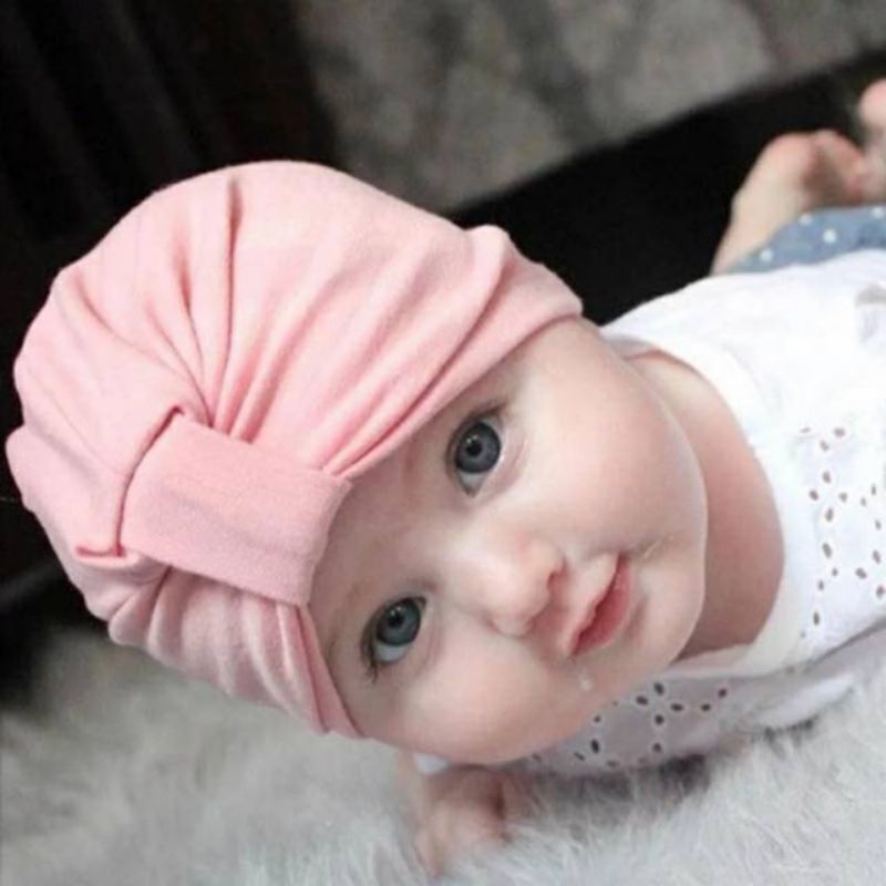 Turban Bayi Perempuan New Born Model Aksen Ring 0 Sampai 2 Tahun