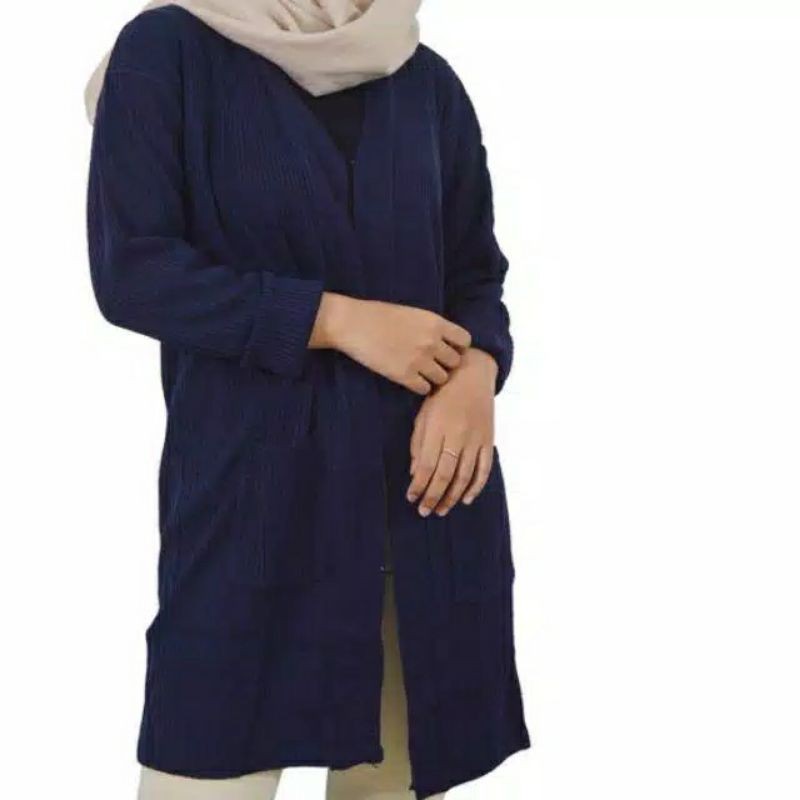 DISCON!!CARDIGAN RAJUT WANITA /LONG CARDIGAn BELLE /CardIgan Oversize /Cardigan Outer wanita /discon-Navy
