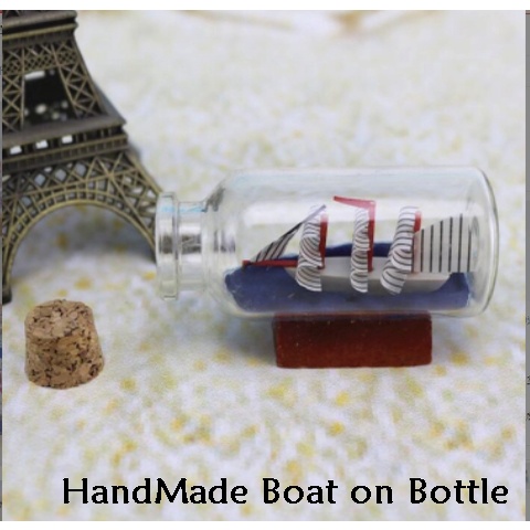 Miniatur HomeMade Boat On Bottle Hiasan Pajangan Kado Unik