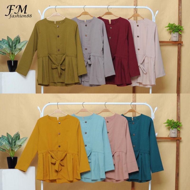BLOUSE TALI PINGGANG.LENGAN PANJANG