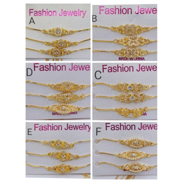 NSdr641. Gelang tali serut xuping wanita lapis emas dgn mata zircon ukuran bisa di besar kecilkan