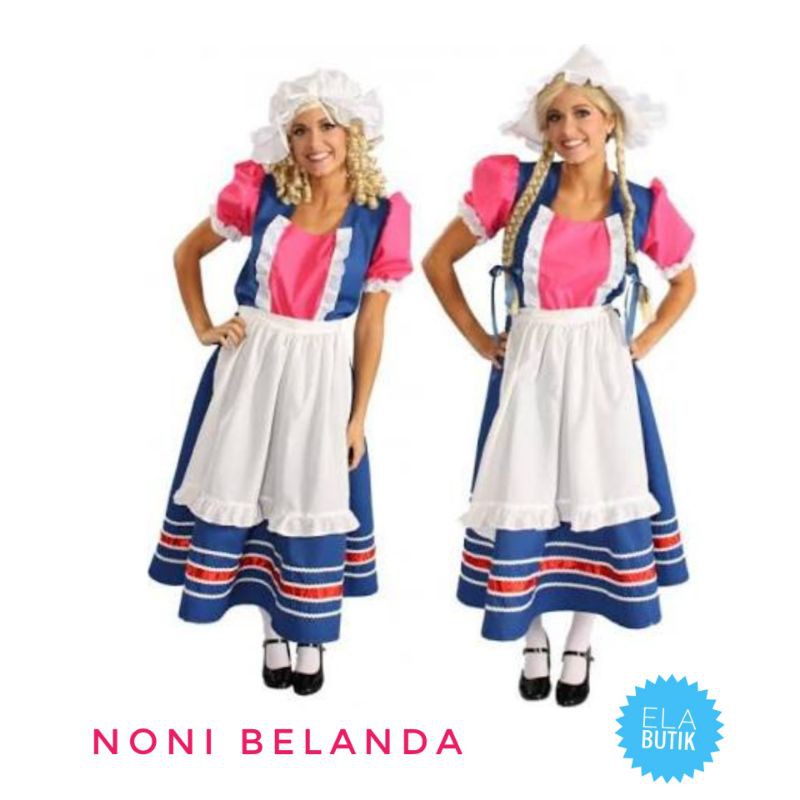 Kostum belanda-dewasa-noni belanda-kostum internasional halloween